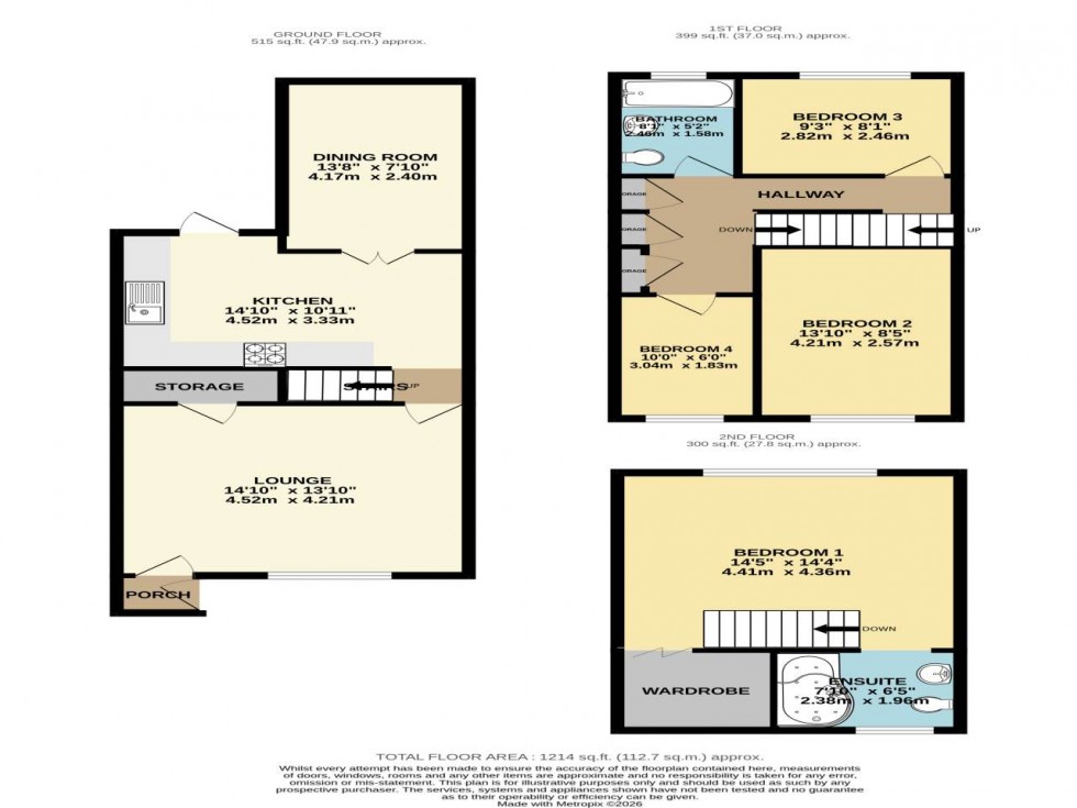 Floorplan for Sutherland Gardens, Kent ,  ME8 9LZ
