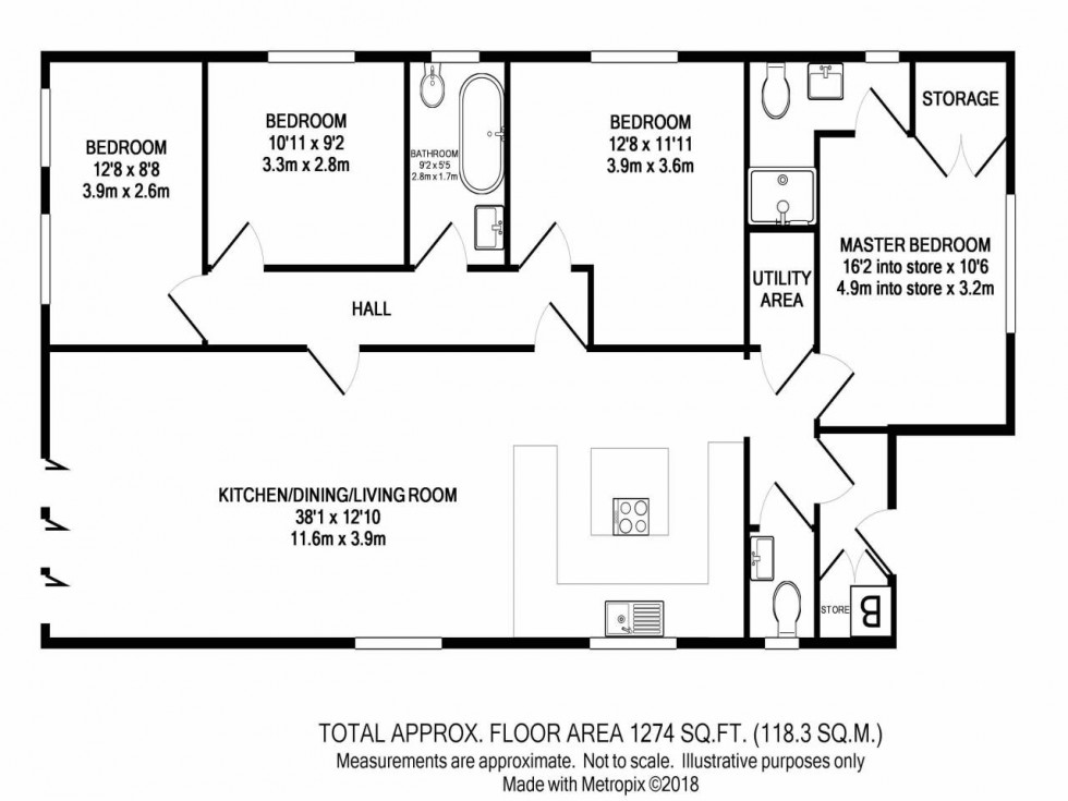 Floorplan for Hallsfield Road, Kent ,  ME5 9RT