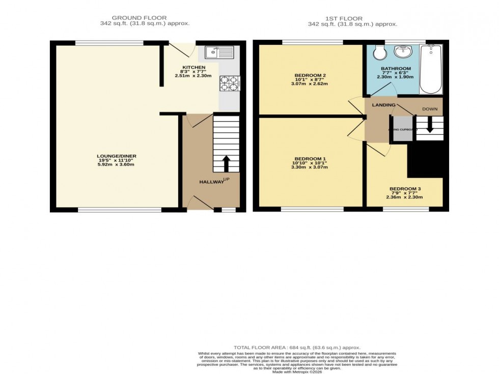 Floorplan for Beacon Road, Kent ,  ME5 7BU
