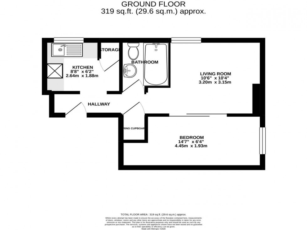 Floorplan for Devon Villas, Maidstone, Kent  ME16 8SD