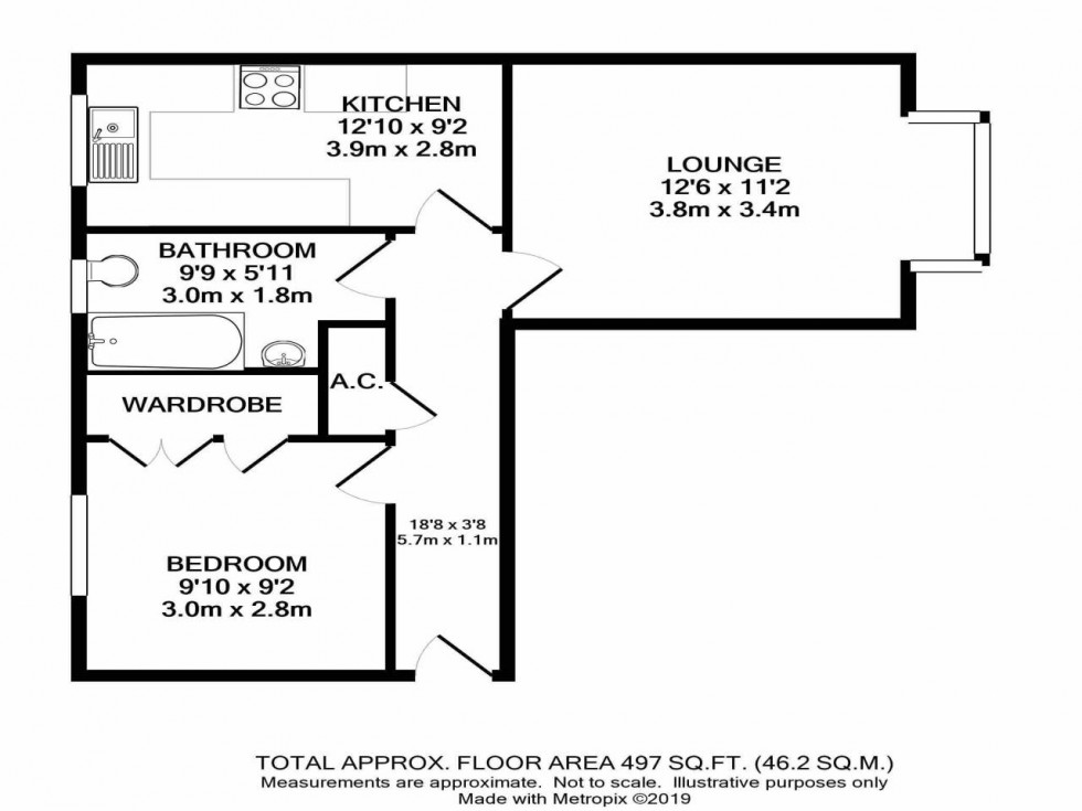 Floorplan for Ferrier close, Rainham, Kent  ME8 9JL