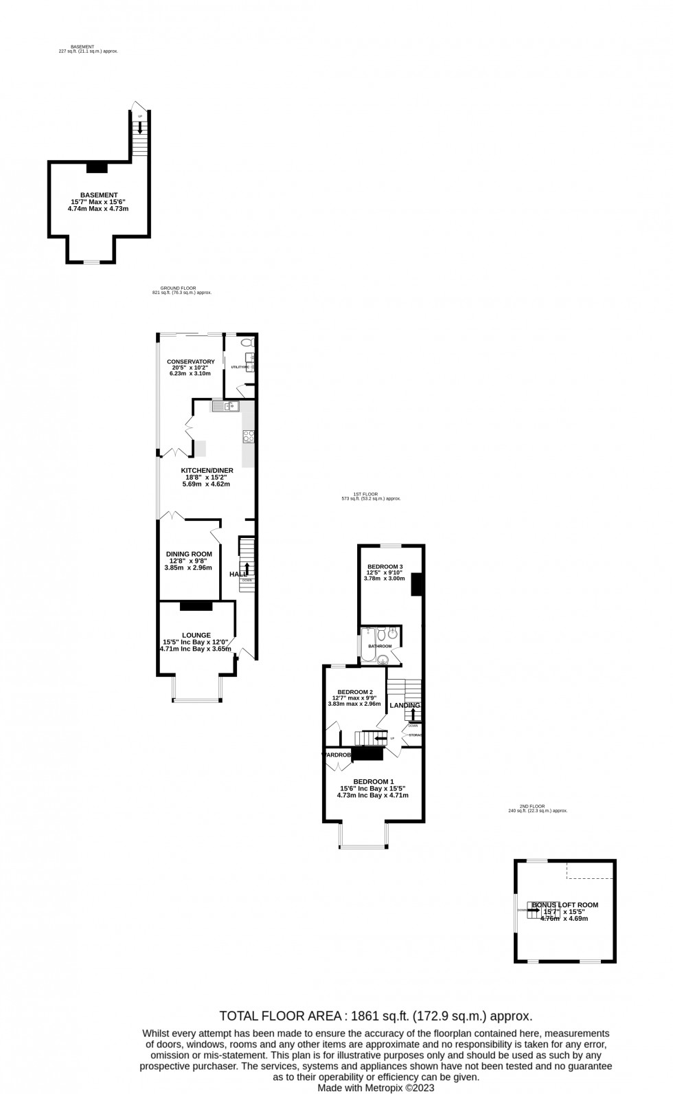 Floorplan for College Avenue, Gillingham, Kent ME7 5HY