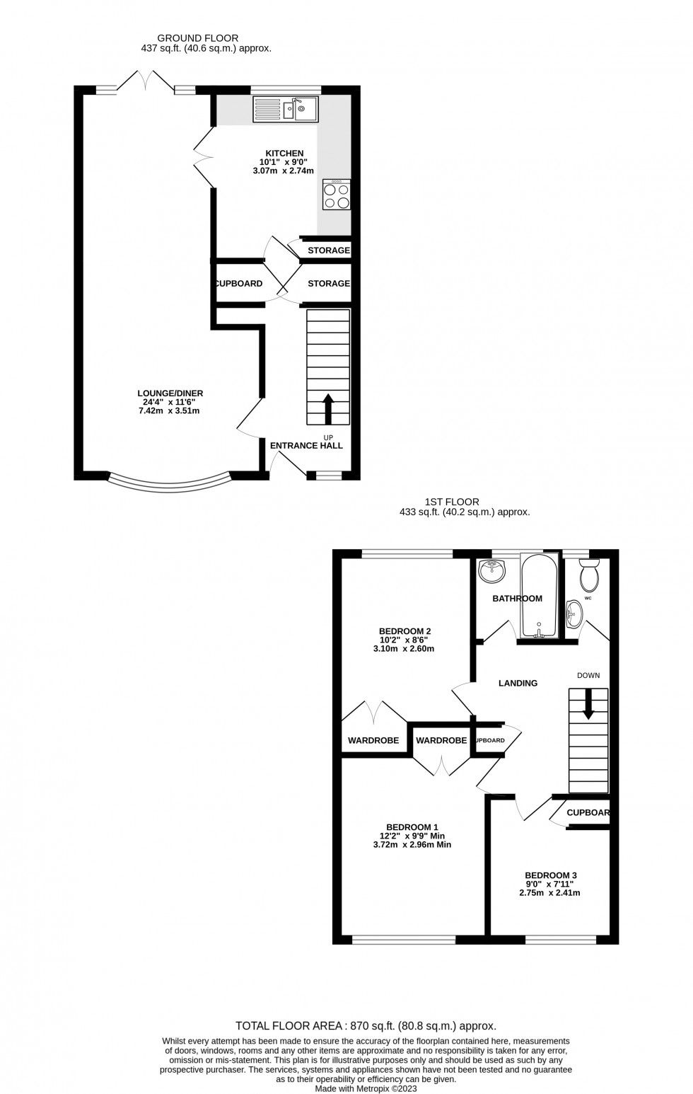 Floorplan for Mardale Close, Rainham, Gillingham, Kent ME8 8NX