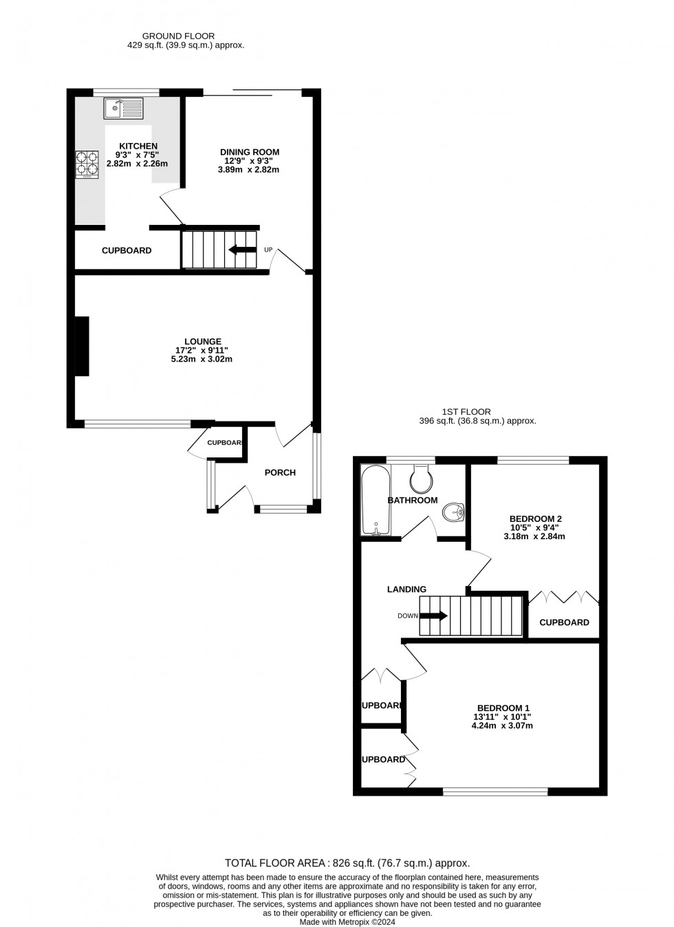 Floorplan for Foxburrow Close, Parkwood, Rainham, Gillingham, Kent ME8 9PX
