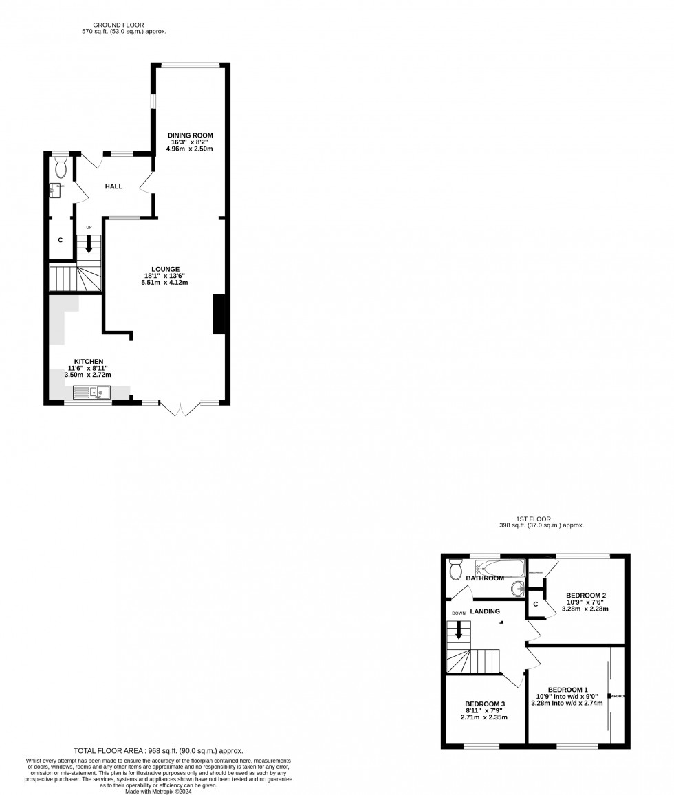Floorplan for Oastview, Rainham, Gillingham, Kent ME8 8JG