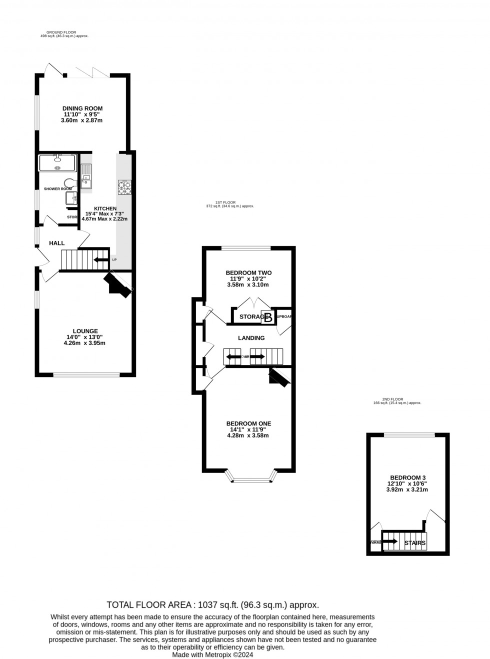 Floorplan for Hawthorne Avenue, Rainham, Gillingham, Kent ME8 6TS