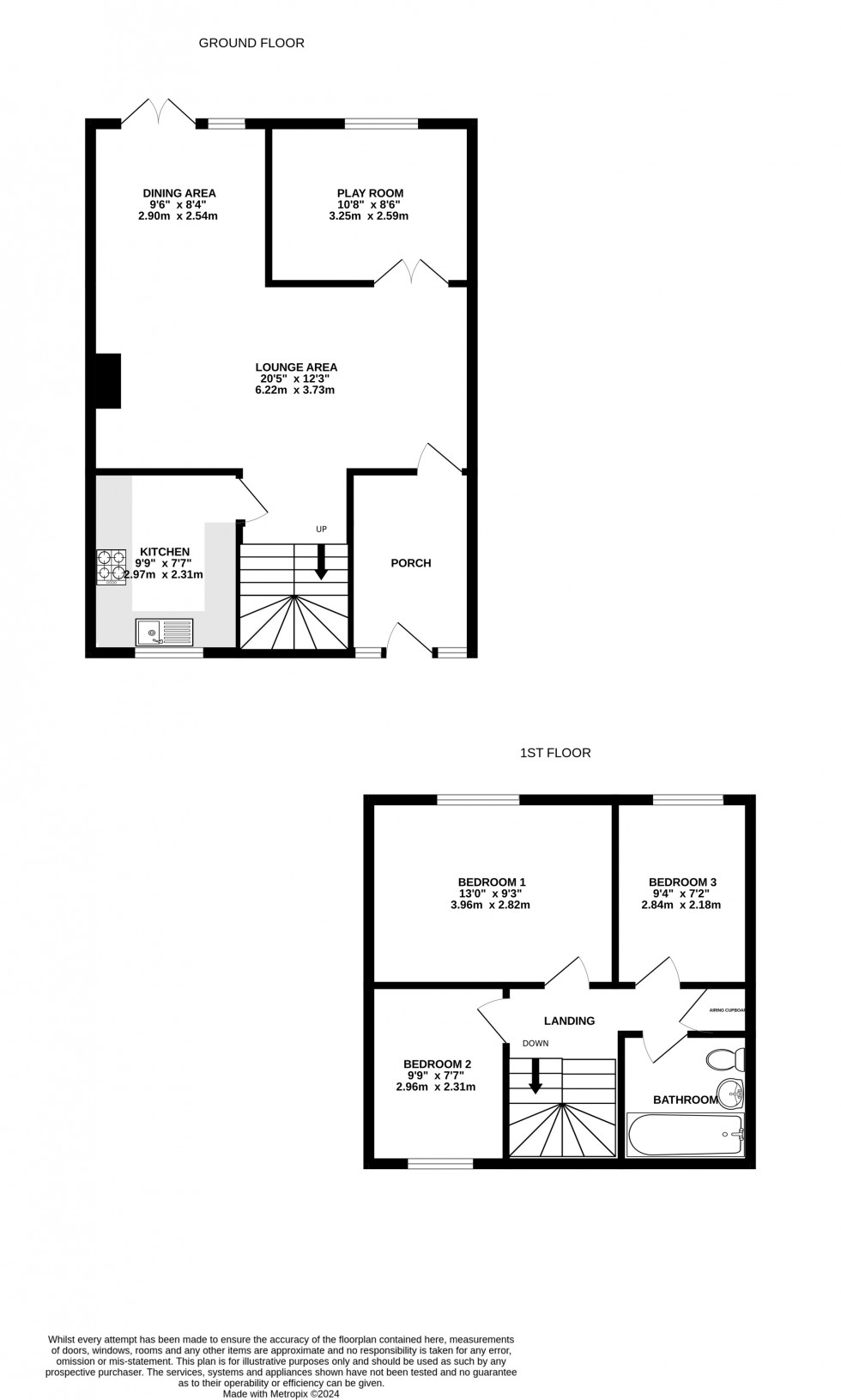 Floorplan for Stoneacre Close, Parkwood, Gillingham, Kent ME8 9PS