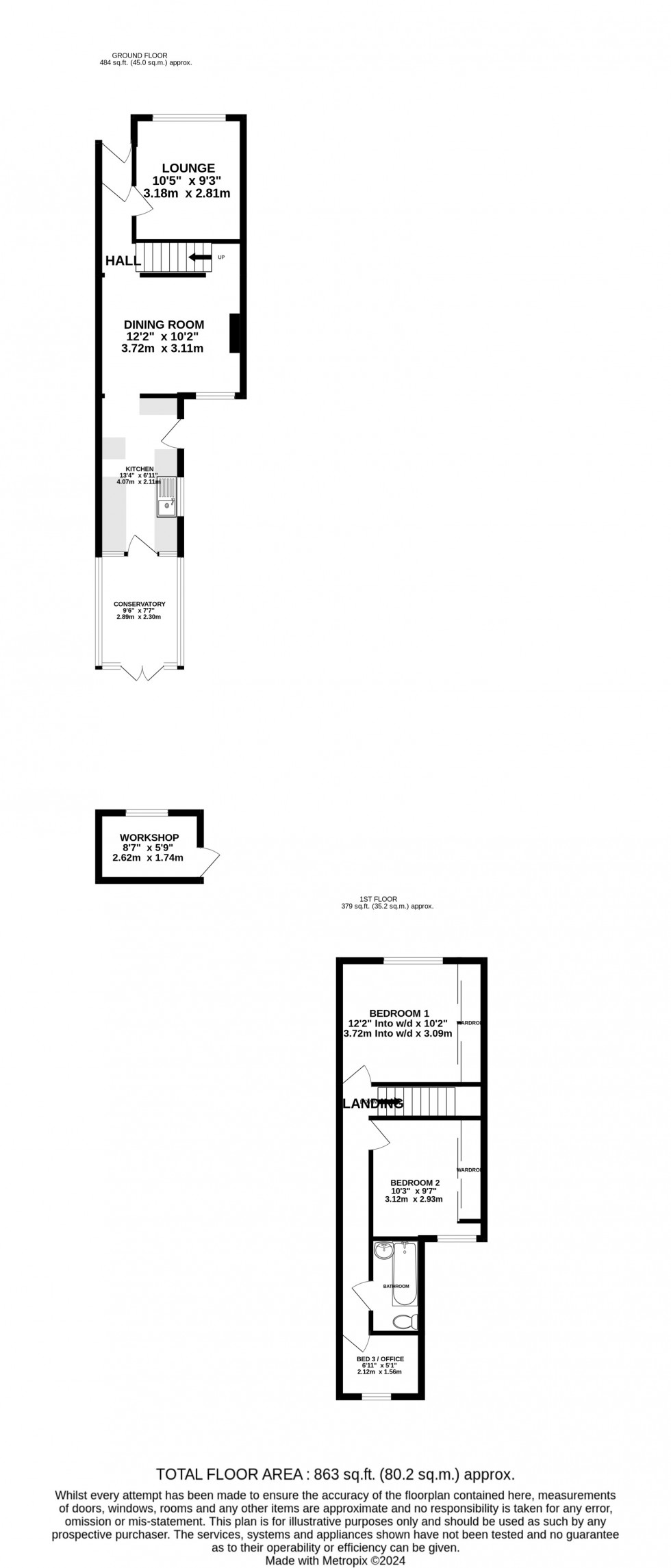 Floorplan for Magpie Hall Road, Chatham, Kent ME4 5NA
