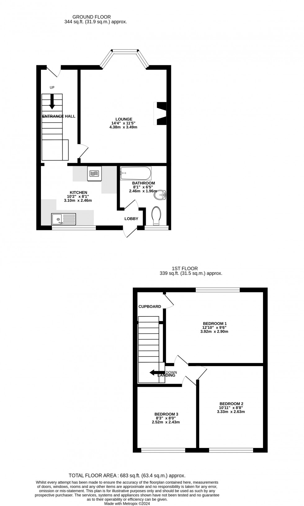 Floorplan for Court Lodge Road, Gillingham, Kent ME7 2QX