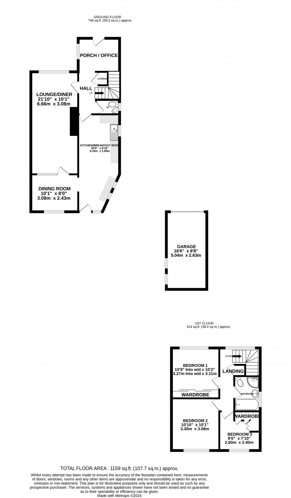 Floorplan for Maunders Close, Chatham, Kent ME5 0AU