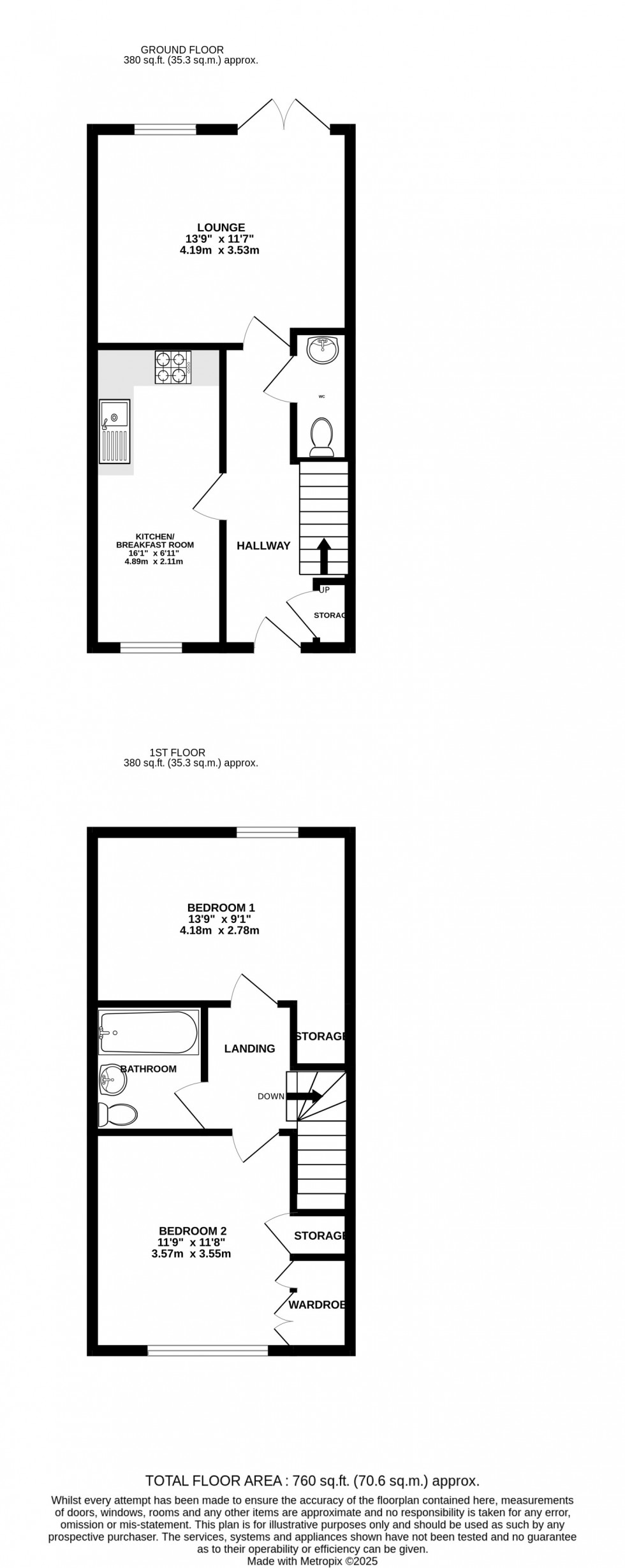 Floorplan for Batsman Avenue, Rainham, Gillingham, Kent ME8 7GF