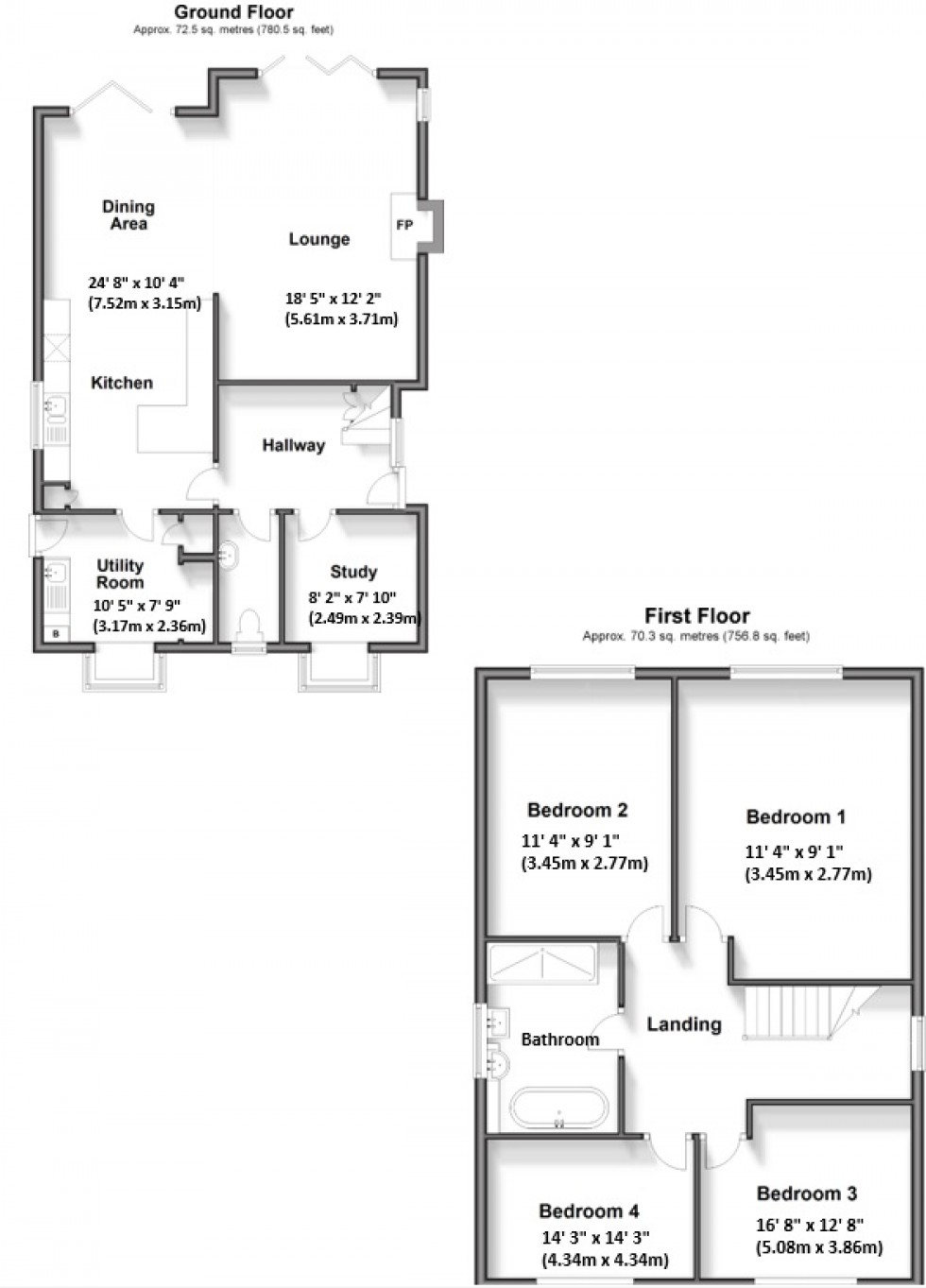 Floorplan for Hallsfield Road, Walderslade, Kent ME5 9RS