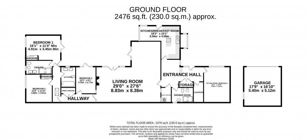 Floorplan for Place Lane, Hartlip, Sittingbourne, Kent ME9 7TR