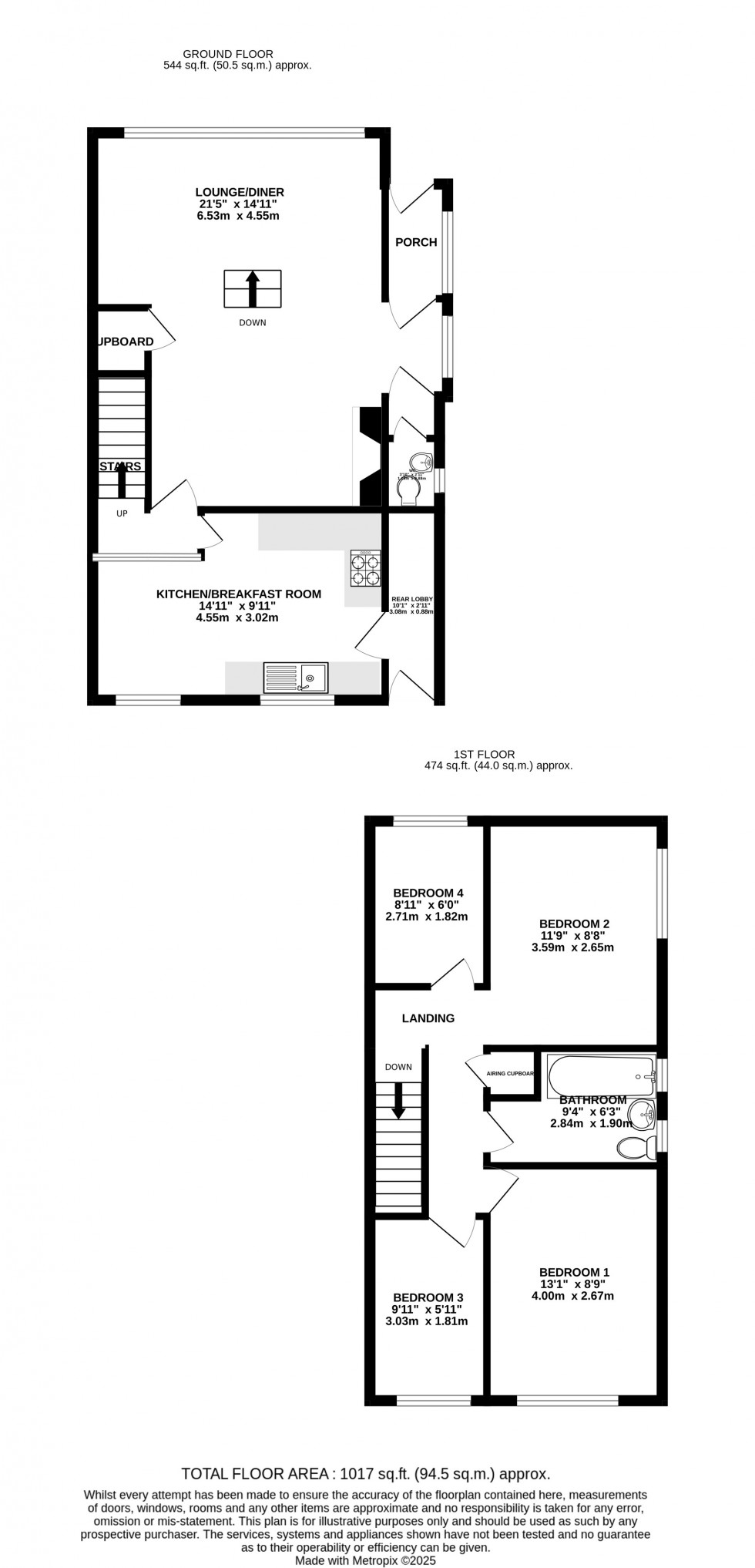 Floorplan for Sunnyfields Close, Rainham, Gillingham, Kent ME8 9HW
