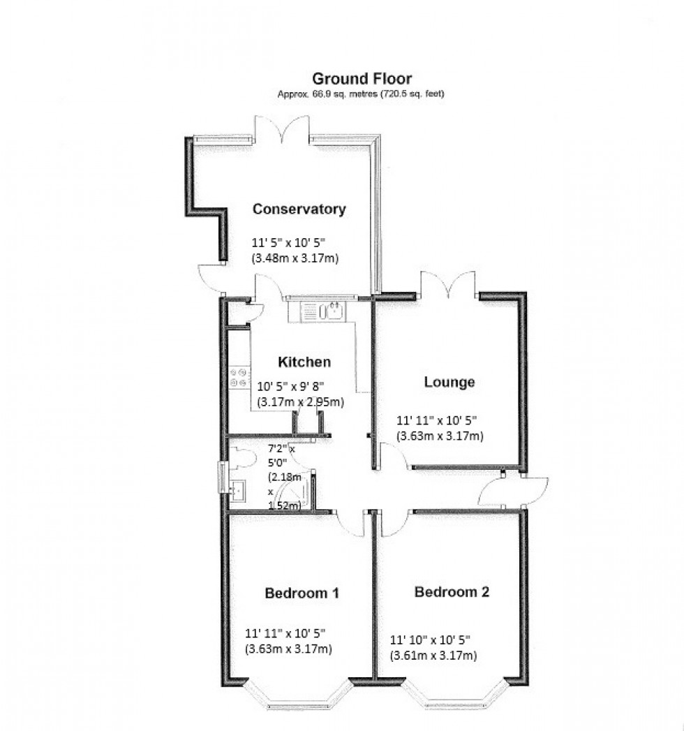 Floorplan for Lower Woodlands Road, Gillingham, Kent ME7 2TR