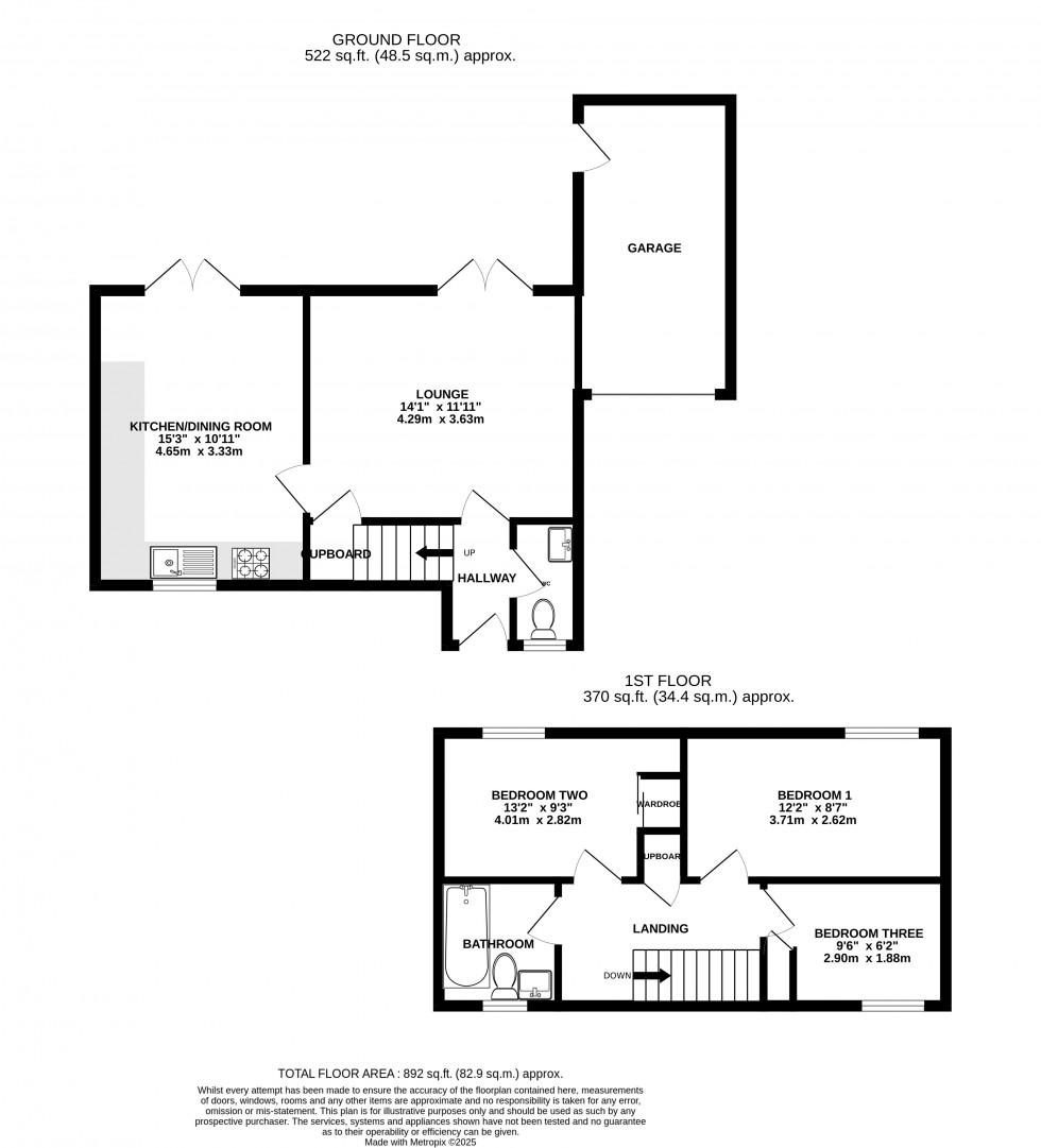Floorplan for Falkland Place, Walderslade, Chatham, Kent ME5 9HR