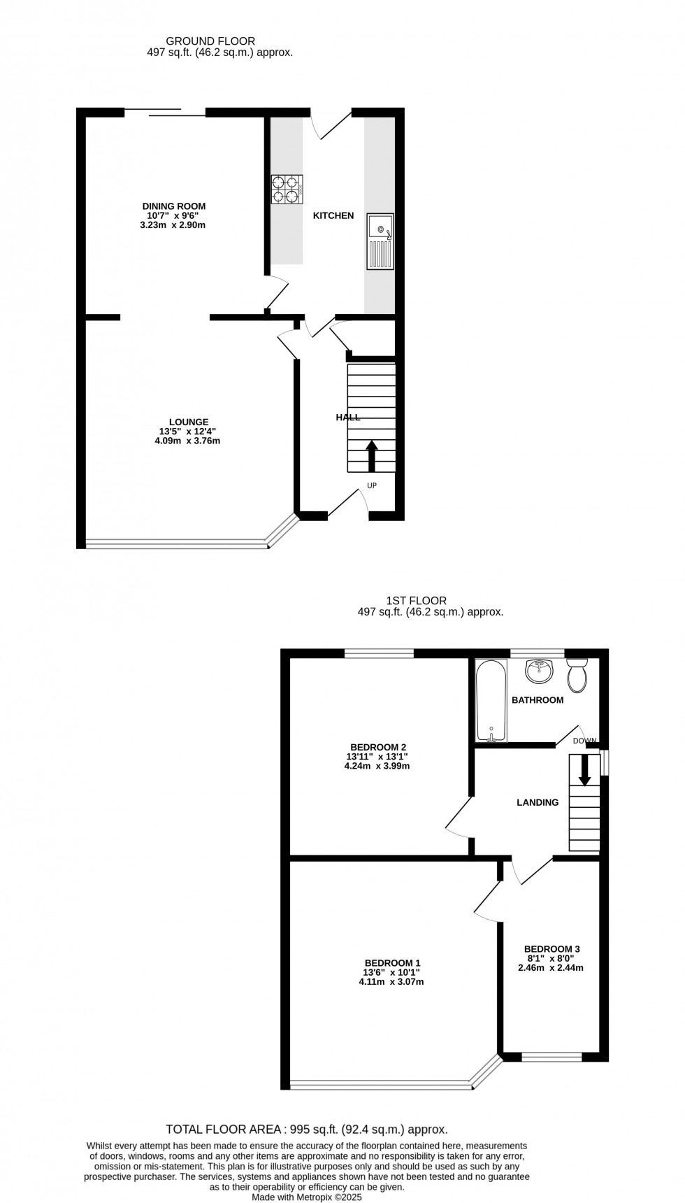 Floorplan for West Drive, Davis Estate, Chatham, Kent ME5 9XG