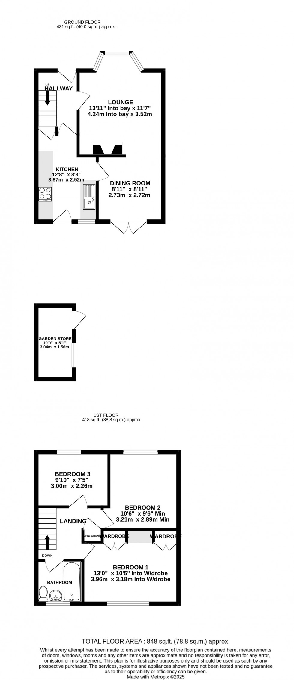 Floorplan for Winchester Way, Rainham, Gillingham, Kent ME8 8DD