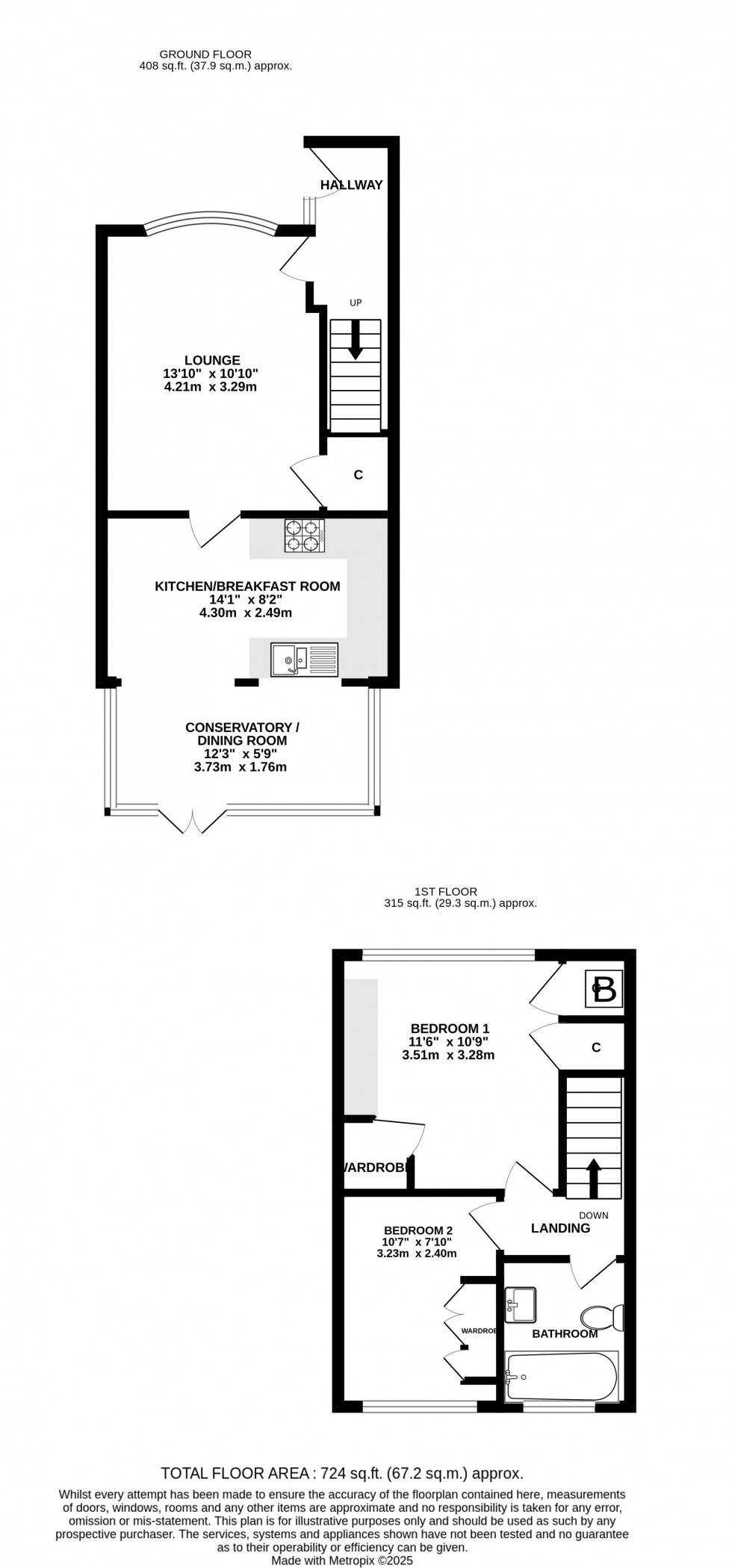 Floorplan for Tuscan Drive, Lordswood, Chatham, Kent ME5 8TG
