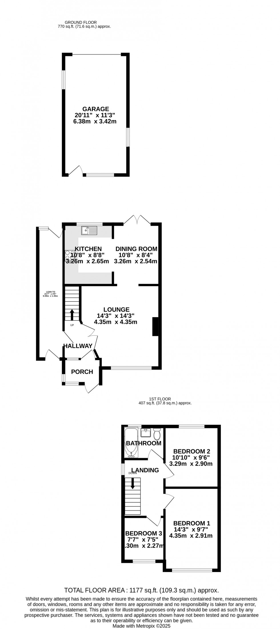 Floorplan for Stratford Avenue, Rainham, Kent ME8 0EP