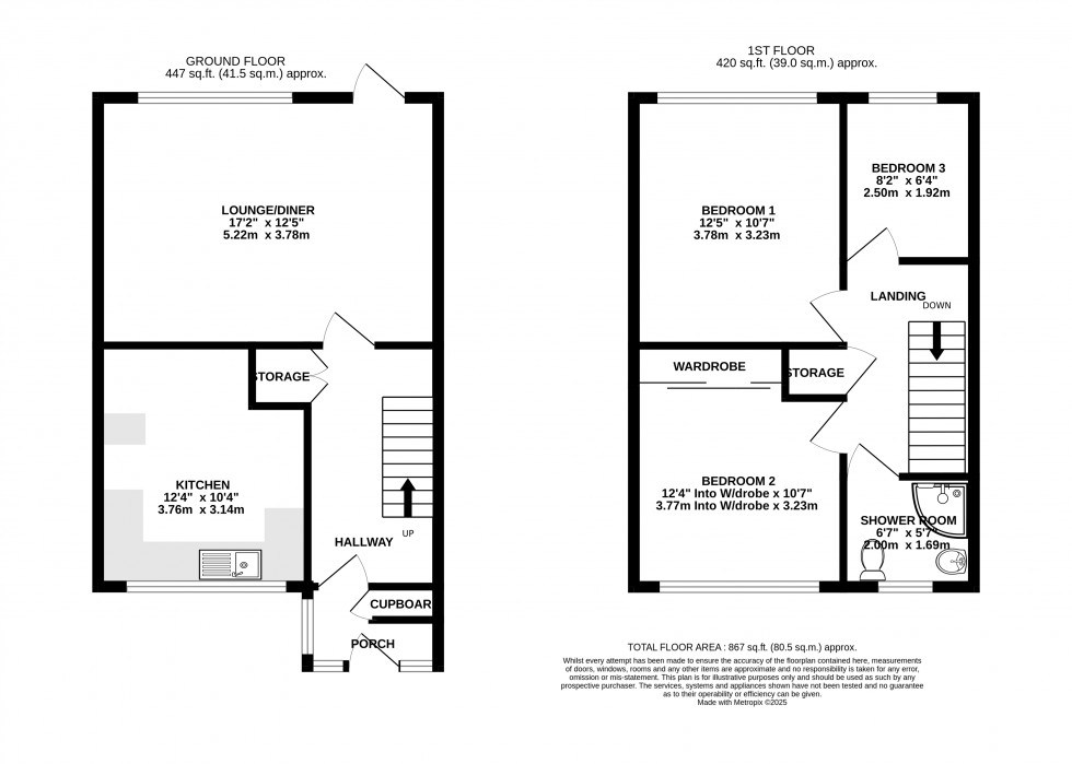 Floorplan for Langdale Close, Rainham, Gillingham, Kent ME8 7AE