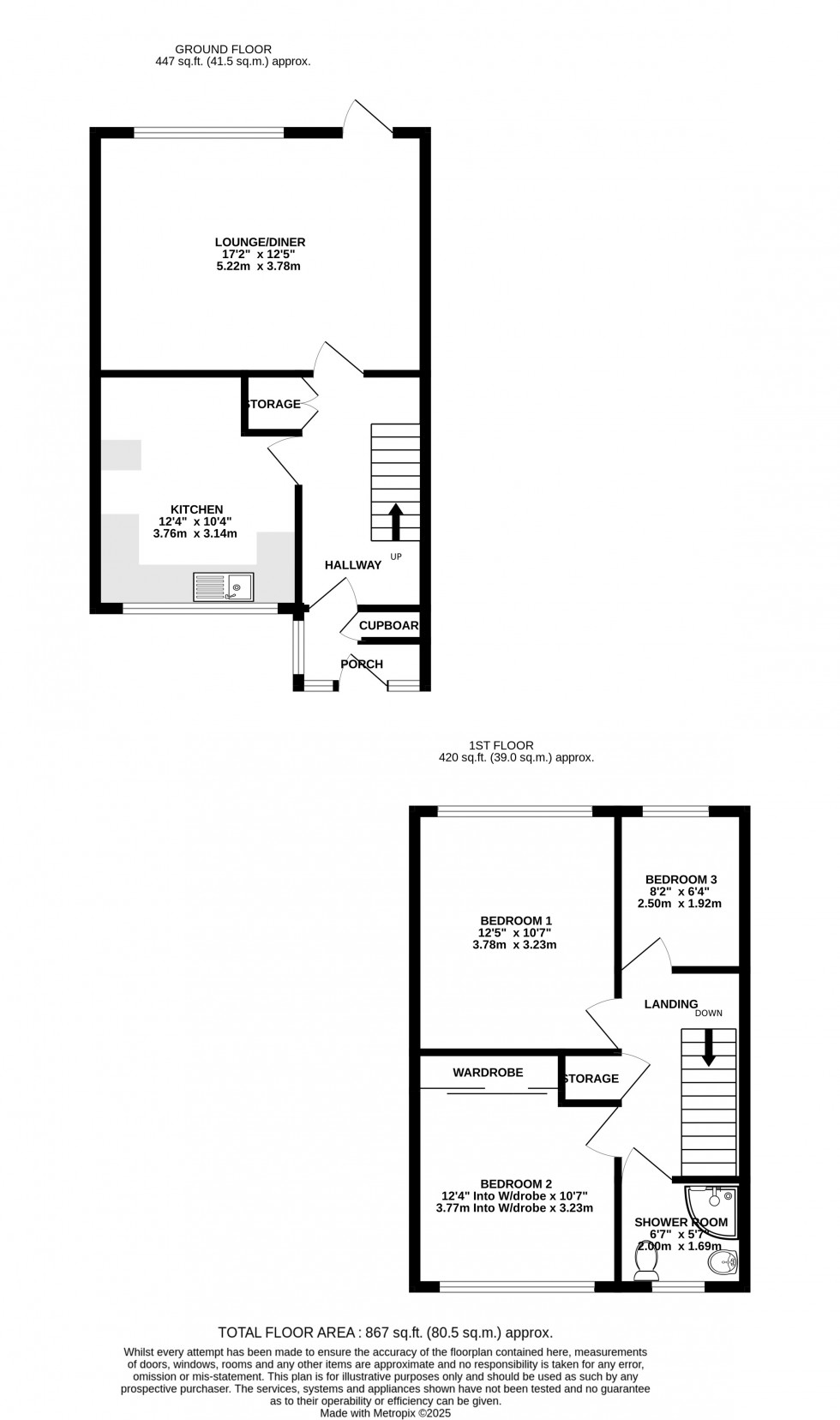 Floorplan for Langdale Close, Rainham, Gillingham, Kent ME8 7AE