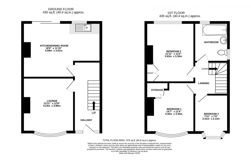 Floorplan for Second Avenue, Gillingham, Kent ME7 2HT
