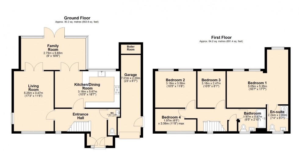 Floorplan for Hurst Hill, Walderslade Woods, Chatham, Kent ME5 9BX