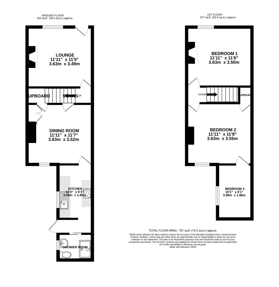 Floorplan for Kent Terrace, Rainham, Gillingham, Kent ME8 8QP