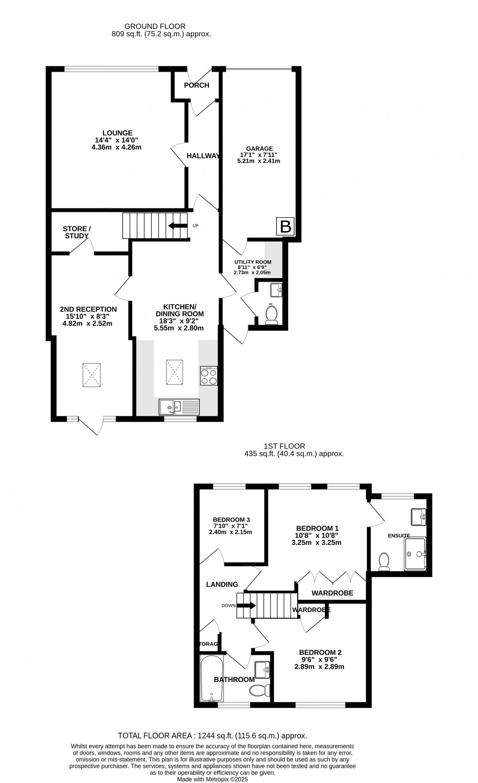 Floorplan for Chippendale Close, Walderslade Woods, Chatham, Kent ME5 9EF
