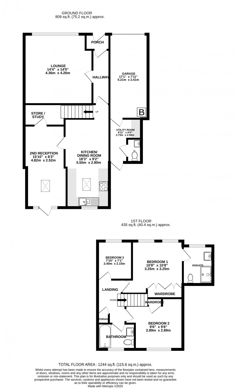 Floorplan for Chippendale Close, Walderslade Woods, Chatham, Kent ME5 9EF