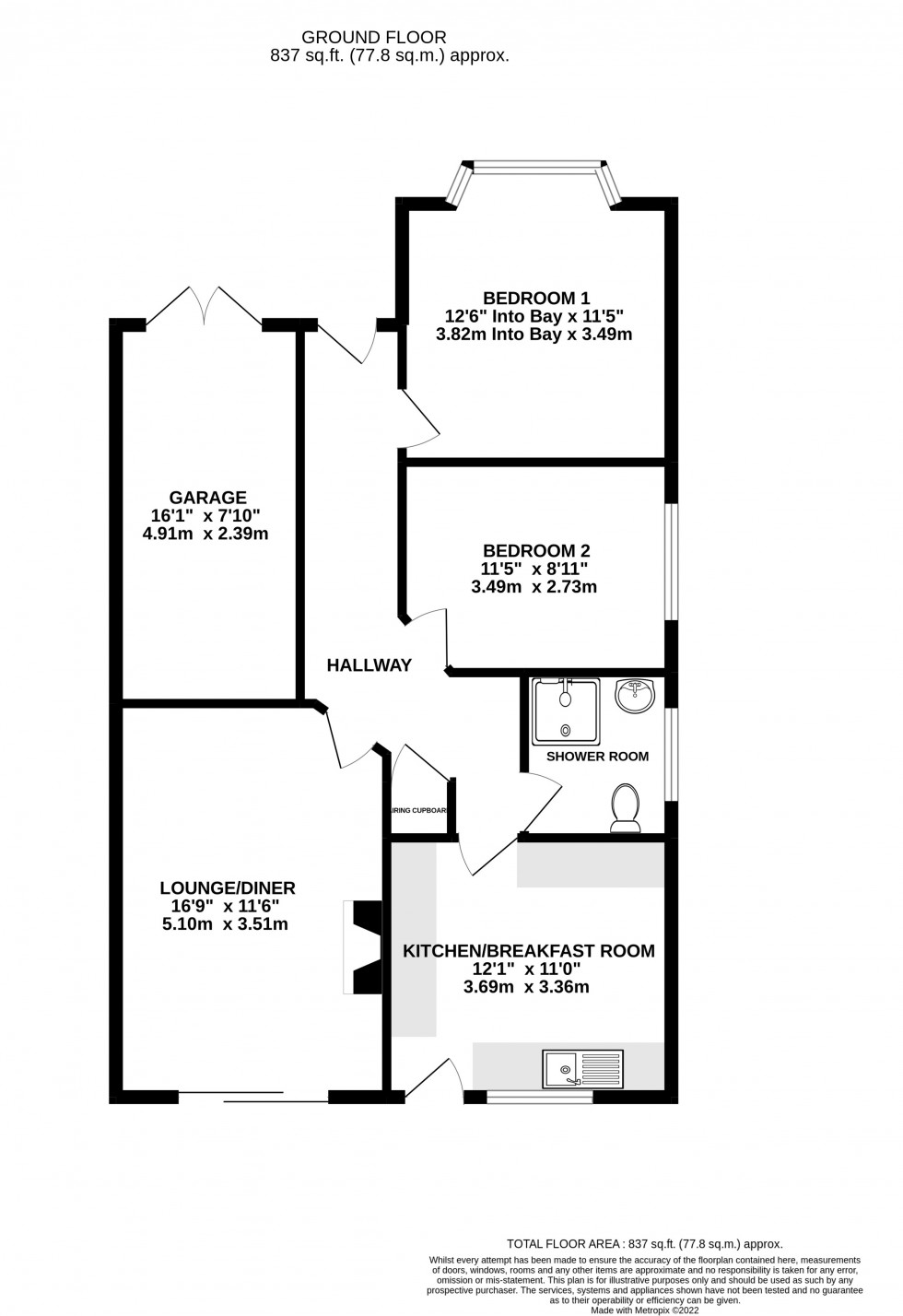 Floorplan for Maidstone Road, Wigmore, Gillingham, Kent ME8 0LQ