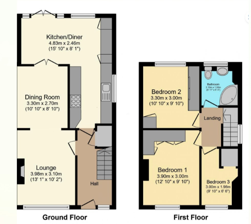 Floorplan for Beechings Way, Rainham, Gillingham, Kent ME8 7BJ