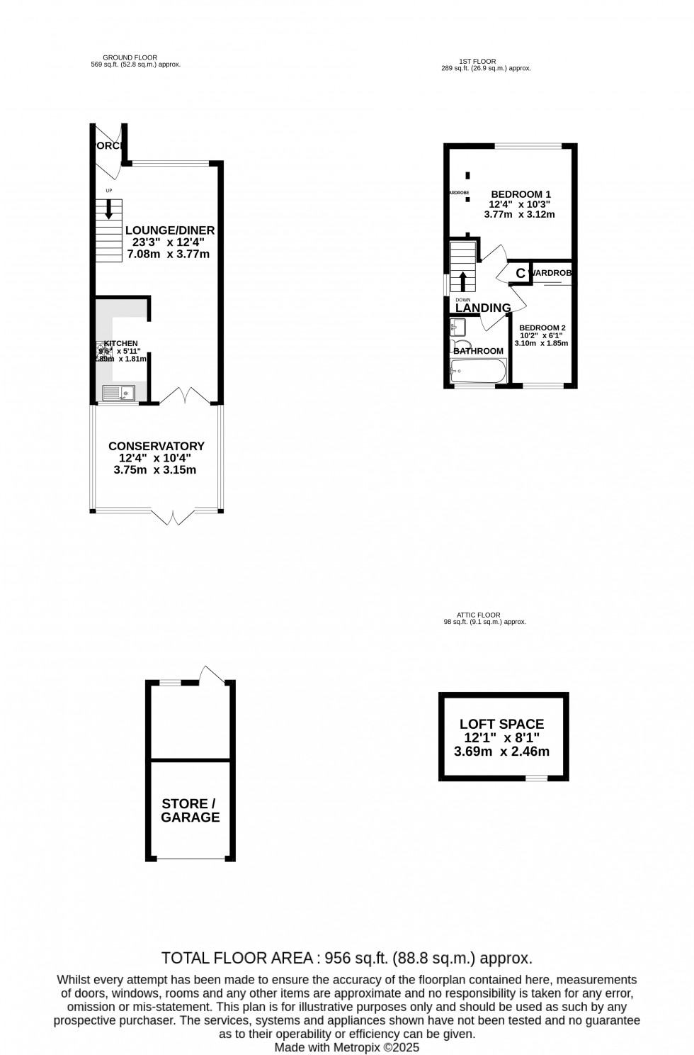 Floorplan for Severn Road, Lordswood, Chatham, Kent ME5 8JN
