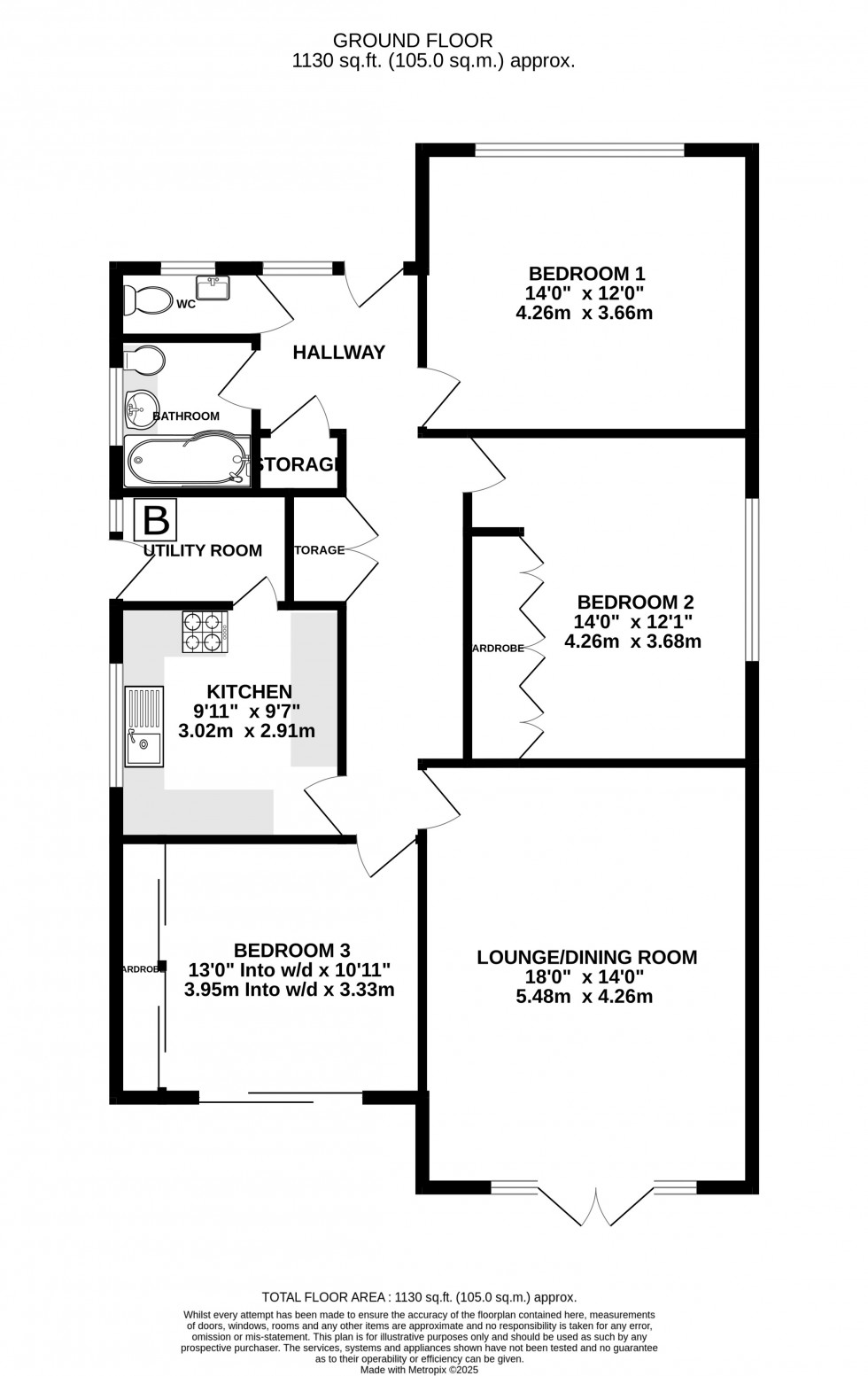 Floorplan for Princes Avenue, Walderslade, Chatham, Kent ME5 8AH