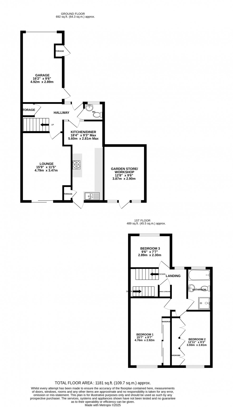 Floorplan for Kingston Crescent, Lordswood, Chatham, Kent ME5 8YG