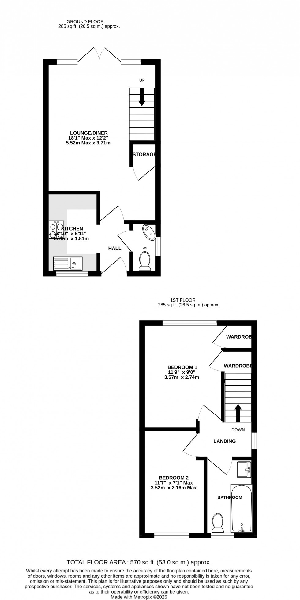Floorplan for Rowan Lea, Chatham, Kent ME5 0BQ