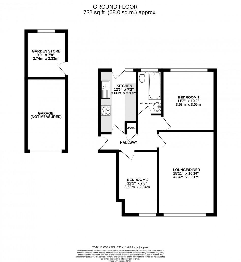 Floorplan for Farley Close, Lordswood, Chatham, Kent ME5 8UE