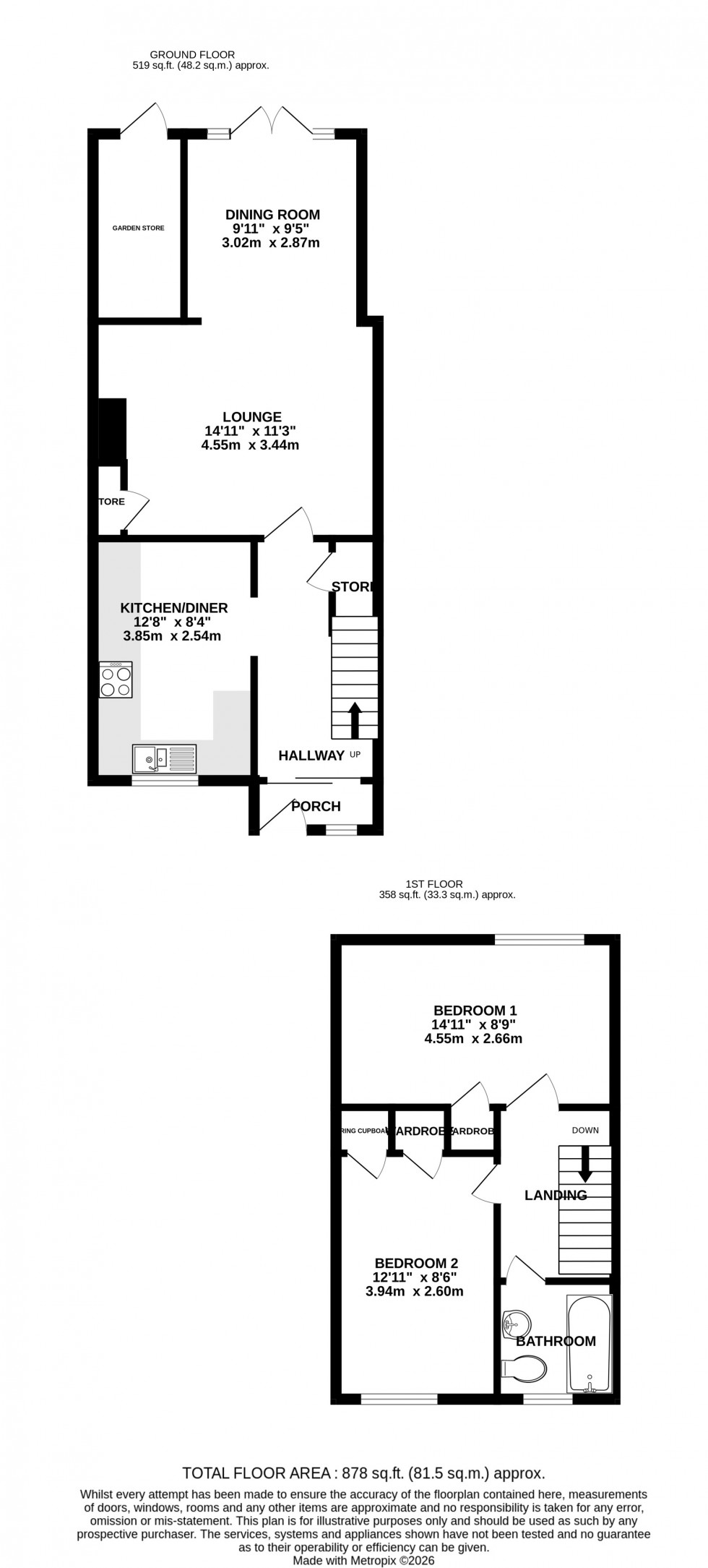 Floorplan for Gentian Close, Chatham, Kent ME5 0RP