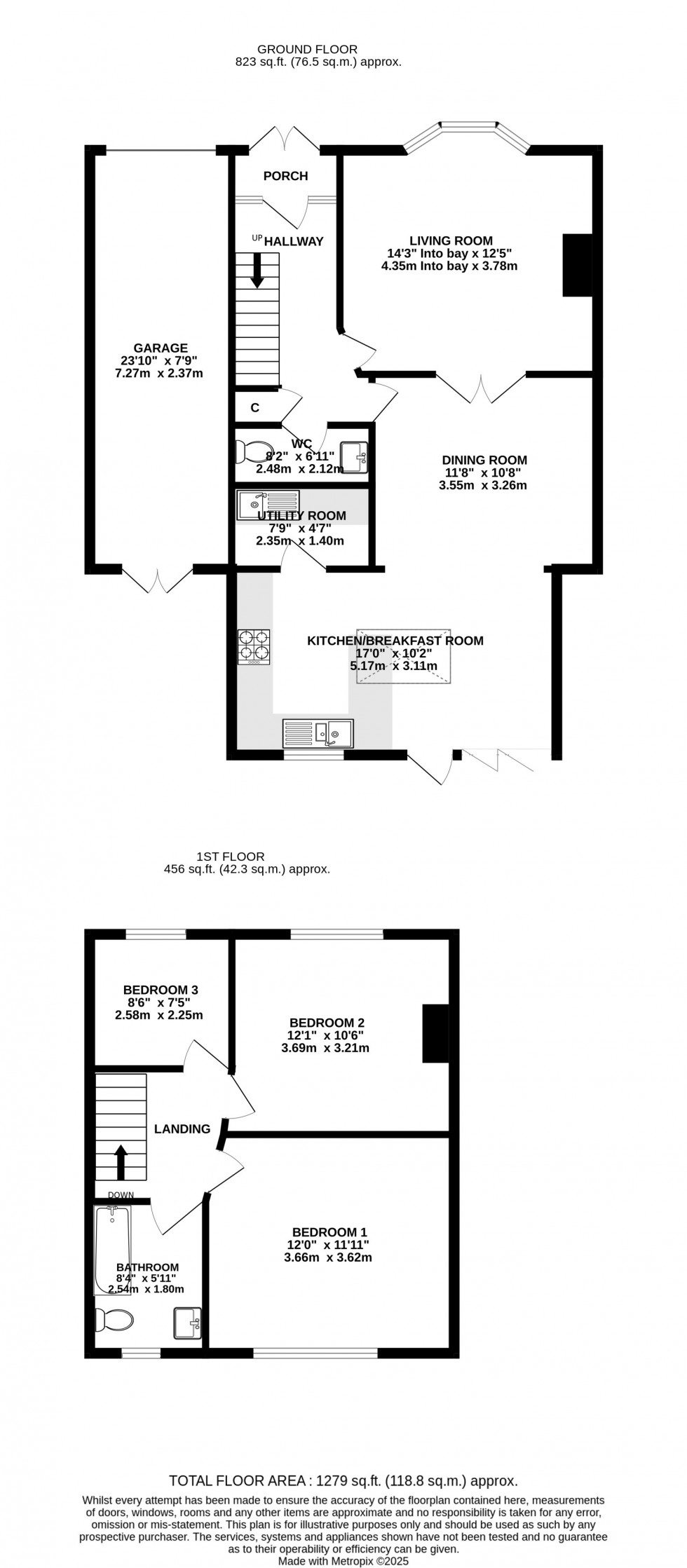 Floorplan for Second Avenue, Gillingham, Kent ME7 2HY