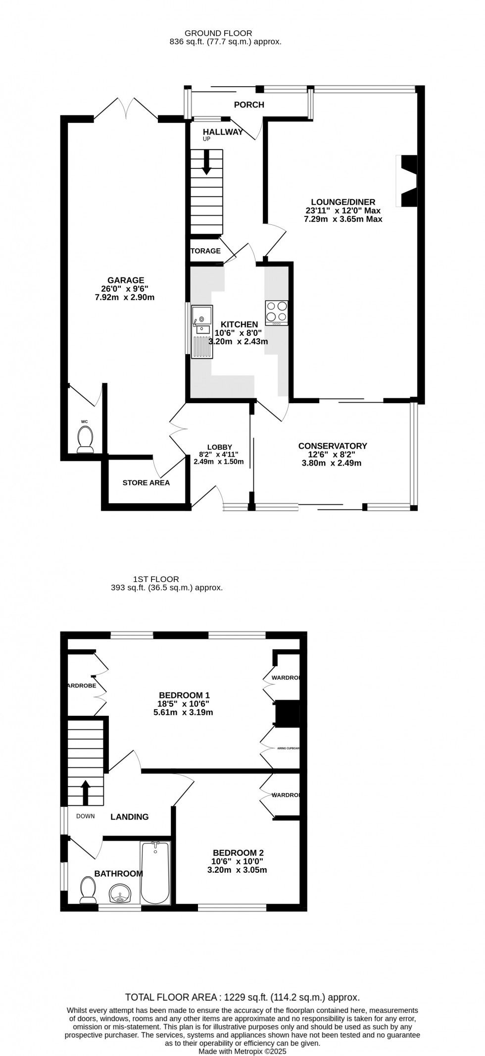 Floorplan for Oak Lane, Upchurch, Sittingbourne, Kent ME9 7AT
