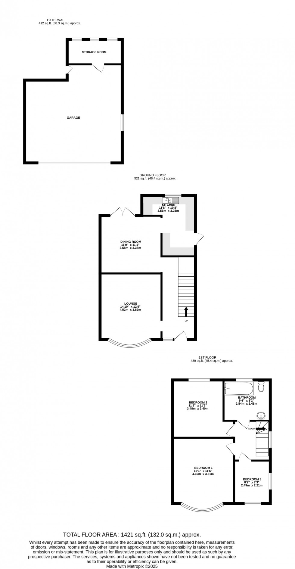 Floorplan for Valley View Road, Rochester, Kent ME1 3NX