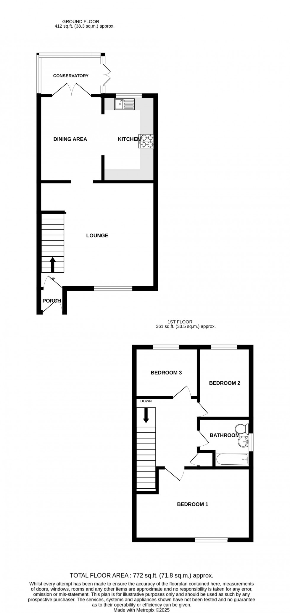 Floorplan for Woodchurch Close, Walderslade, Chatham, Kent ME5 7LW