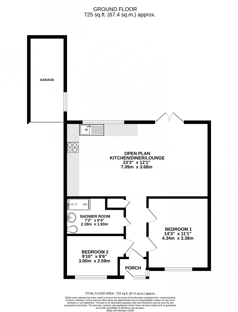 Floorplan for Nickleby Close, Rochester, Kent ME1 2LE