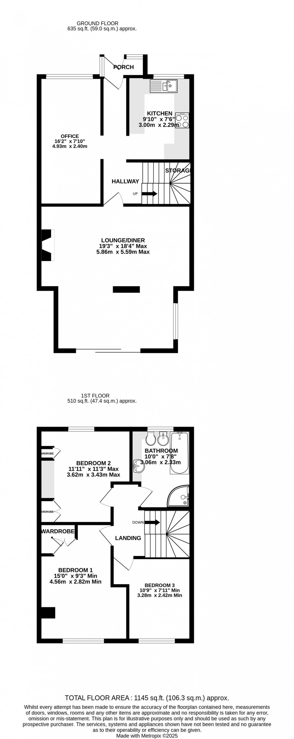 Floorplan for Gladwyn Close, Parkwood, Gillingham, Kent ME8 9TQ