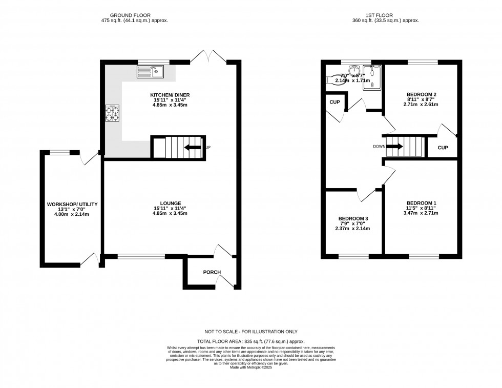 Floorplan for Pembroke Gardens, Rainham, Gillingham, Kent ME8 8TD