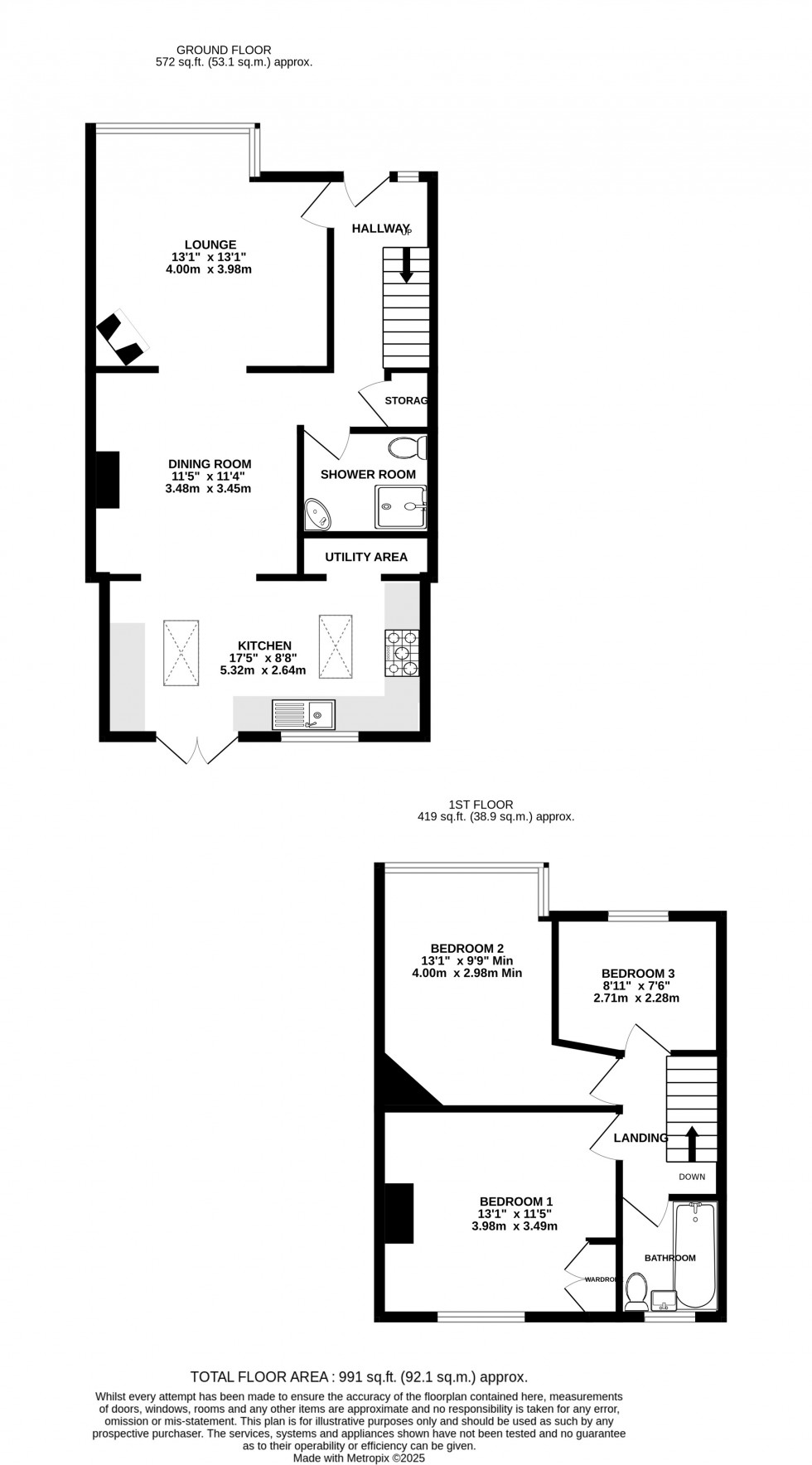 Floorplan for Wilson Avenue, Rochester, Kent ME1 2RL