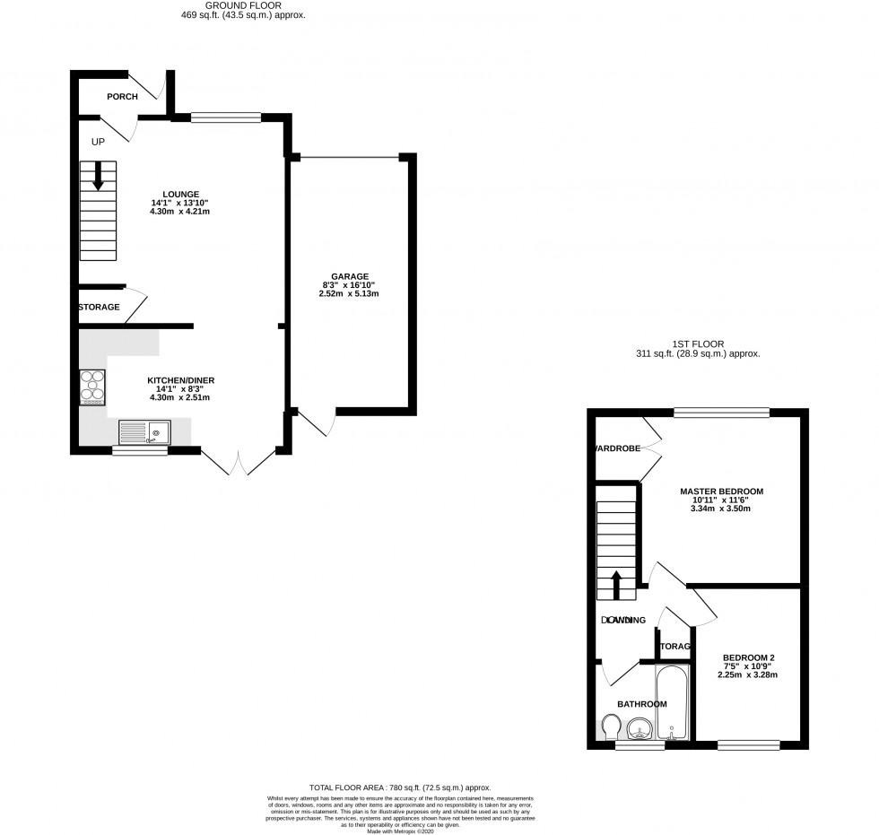 Floorplan for Abinger Drive, Lordswood, Kent ME5 8UL