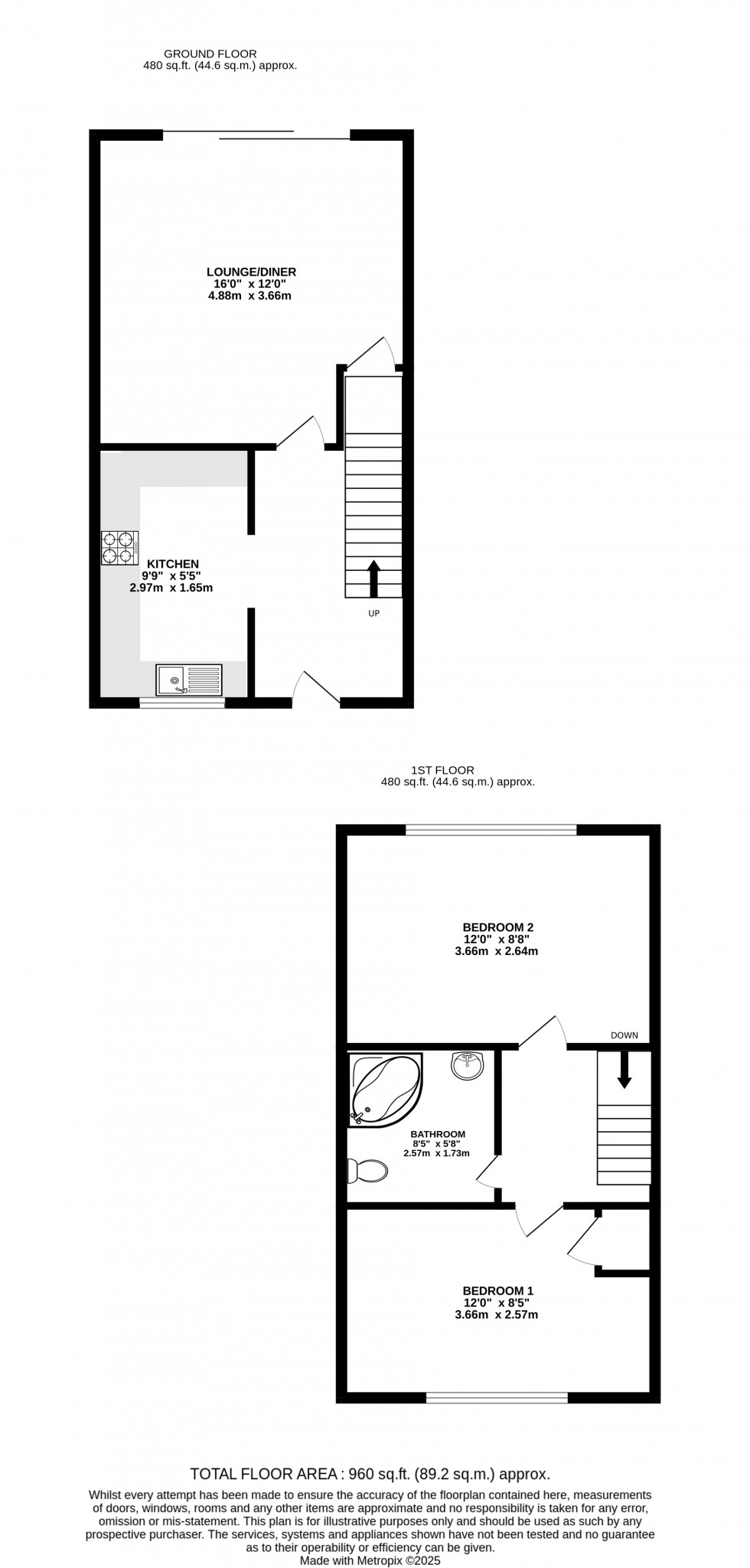 Floorplan for Bentley Close, Lordswood, Chatham, Kent ME5 8UH
