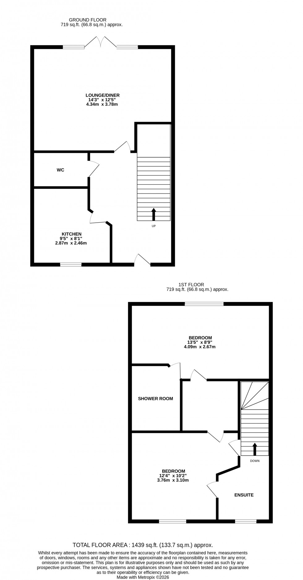 Floorplan for The Hawthorns, Meadside Walk, Walderslade, Chatham, Kent ME5 0TQ